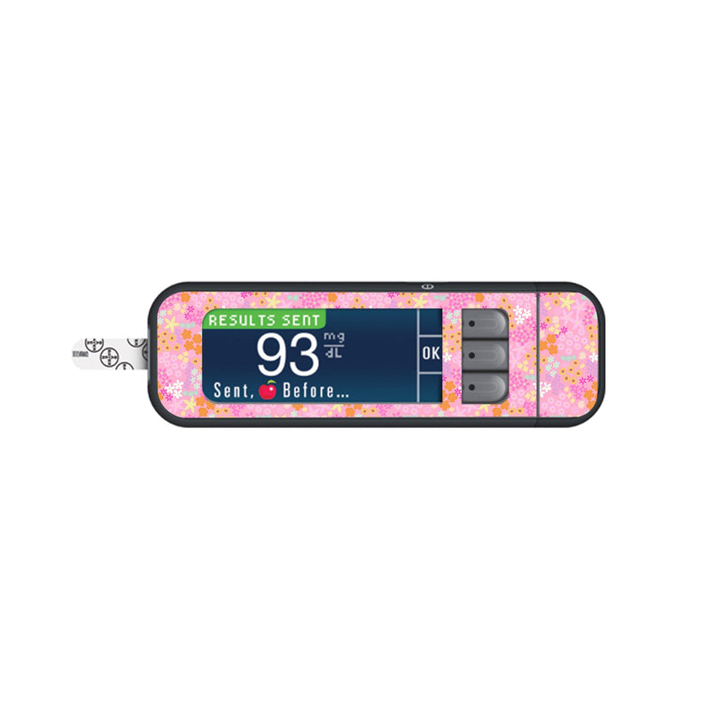 Peelz Pink Petals Bayer Contour Next Glucometer Sticker - Pump Peelz Peelz/Stickers
