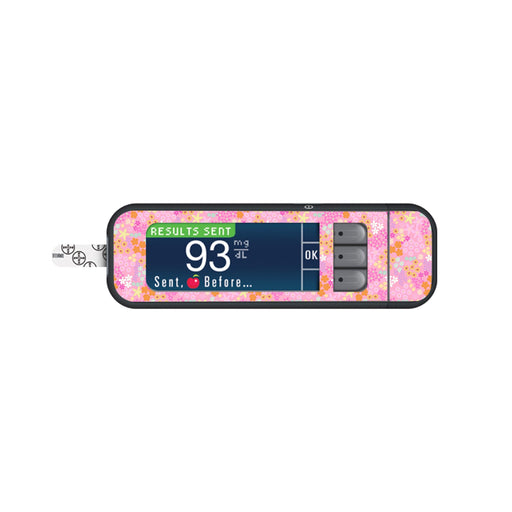 Peelz Pink Petals Bayer Contour Next Glucometer Sticker - Pump Peelz Peelz/Stickers