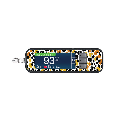 Peelz Golden Leopard Bayer Contour Next Glucometer Sticker - Pump Peelz Peelz/Stickers