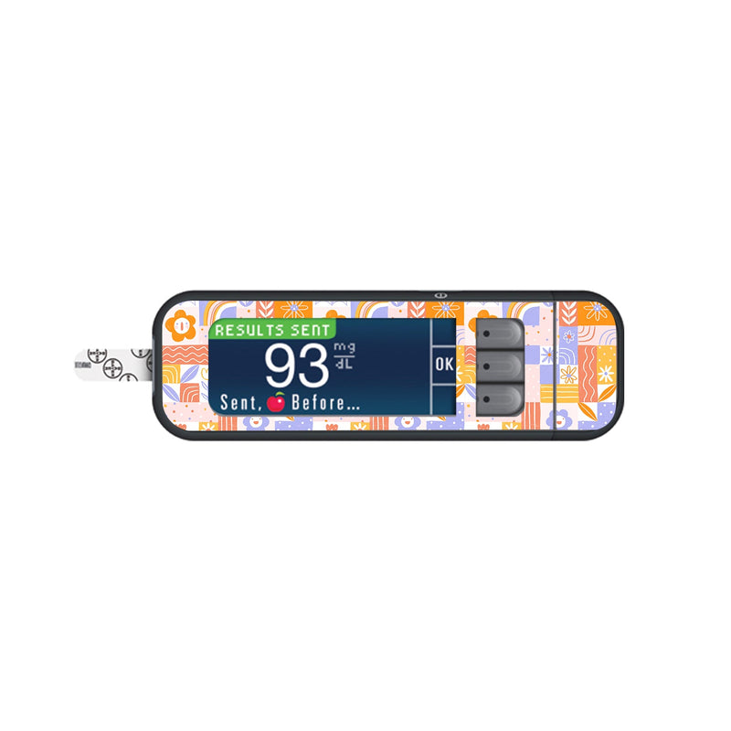 Peelz Wildflower Doodle Bayer Contour Next Glucometer Sticker - Pump Peelz Peelz/Stickers