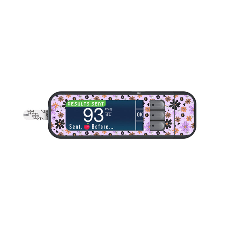Peelz Batty Blooms Bayer Contour Next Glucometer Sticker - Pump Peelz Peelz/Stickers