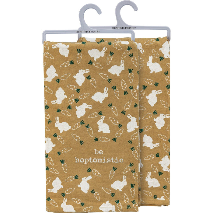 The Bullish Store - Be Hoptomistic Dish Cloth Towel | Novelty Tea Towel | Cute Kitchen Hand Towel | 20" X 26"