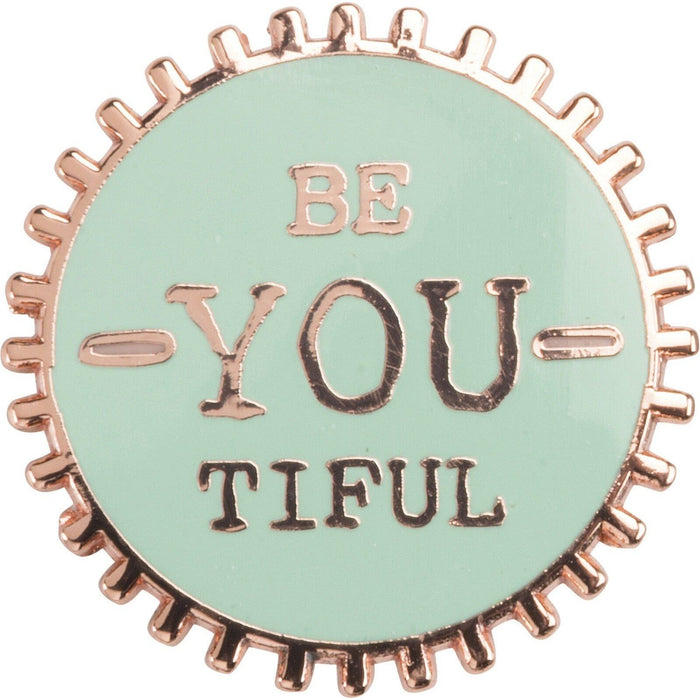 The Bullish Store - Be You Ti Ful Bottle Cap Style Enamel Pin On Gift Card