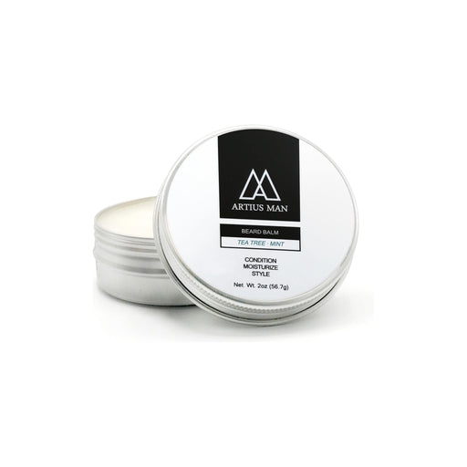 Artius Man Tea Tree Mint Beard Balm – Refreshing Medium Hold Beard Styling Balm (2 oz) Beard Balm