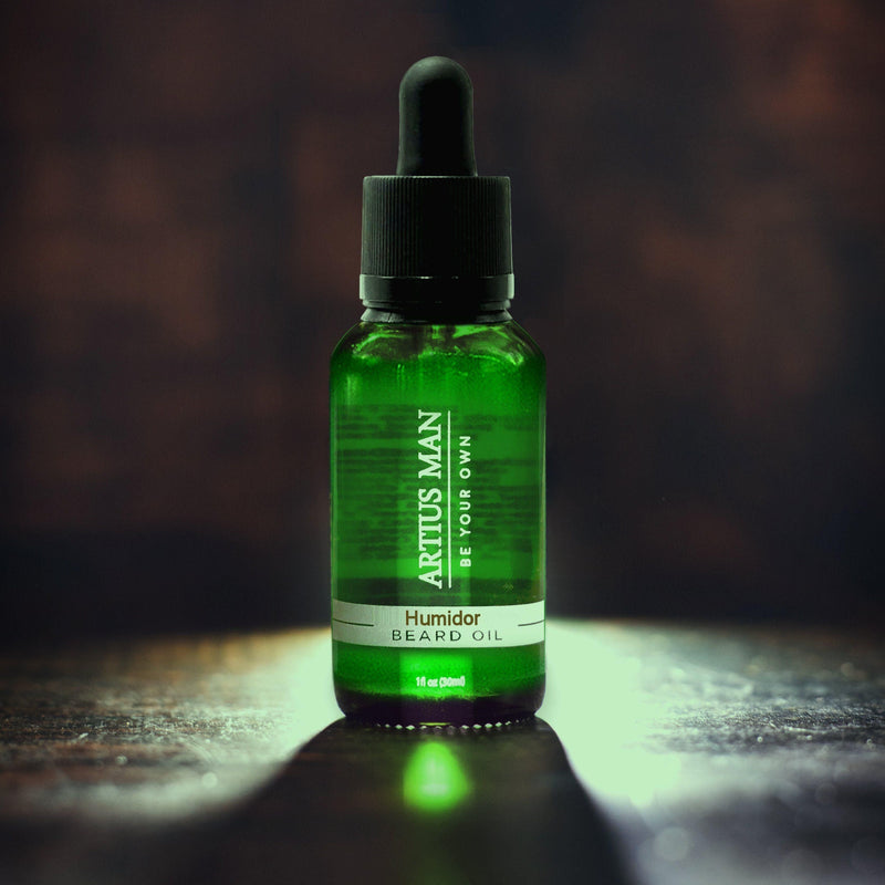 Artius Man Humidor Beard Oil – Cherry, Tobacco, and Oud Beard Conditioning Oil (1 oz) Beard Oil
