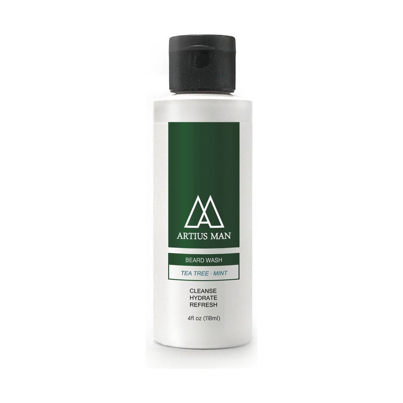 Artius Man Tea Tree Mint Beard Wash – Refreshing Cooling Beard Cleanser (4 oz) Beard Wash