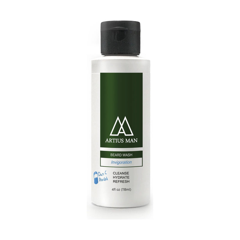 Artius Man Invigoration Beard Wash – Fresh Mint and Citrus Beard Cleanser (4 oz) Beard Wash