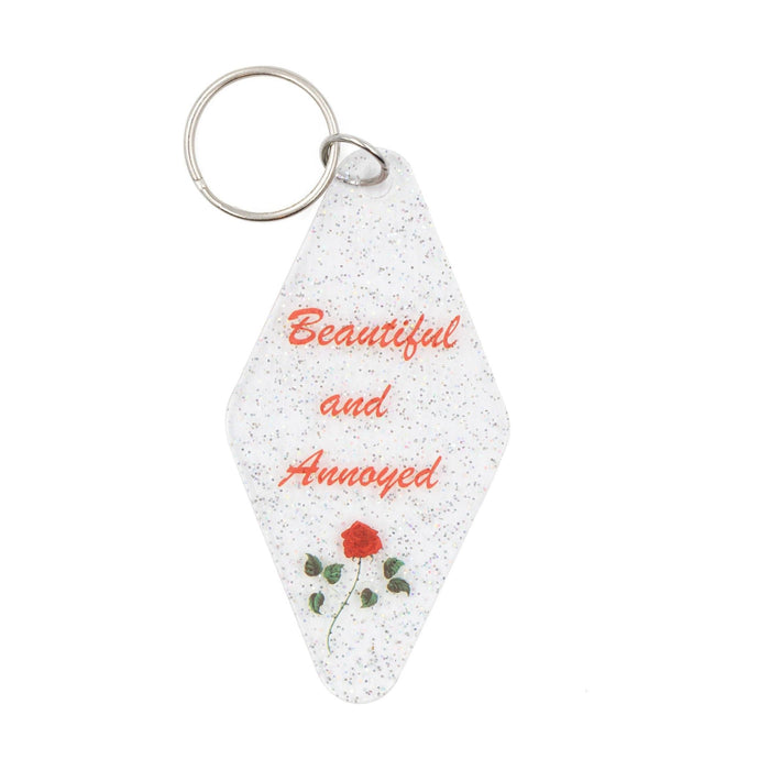 The Bullish Store - Beautiful And Annoyed Motel Style Key Tag Keychain In Transparent Glitter