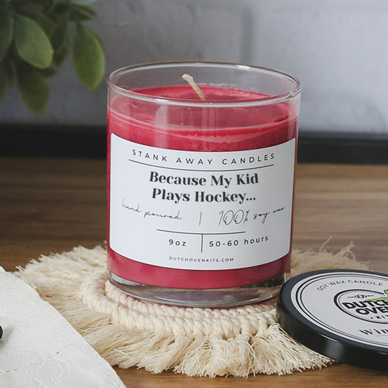 Dirty Dangles Hockey Because My Kid Plays Hockey - Natural Soy Wax Candle Soy Wax Candles