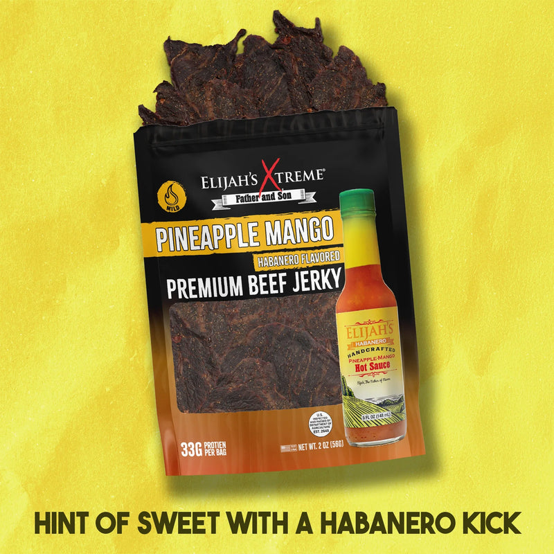 Elijah's Xtreme Pineapple-Mango Habanero Beef Jerky - 6 bags (1lb) Beef Jerky