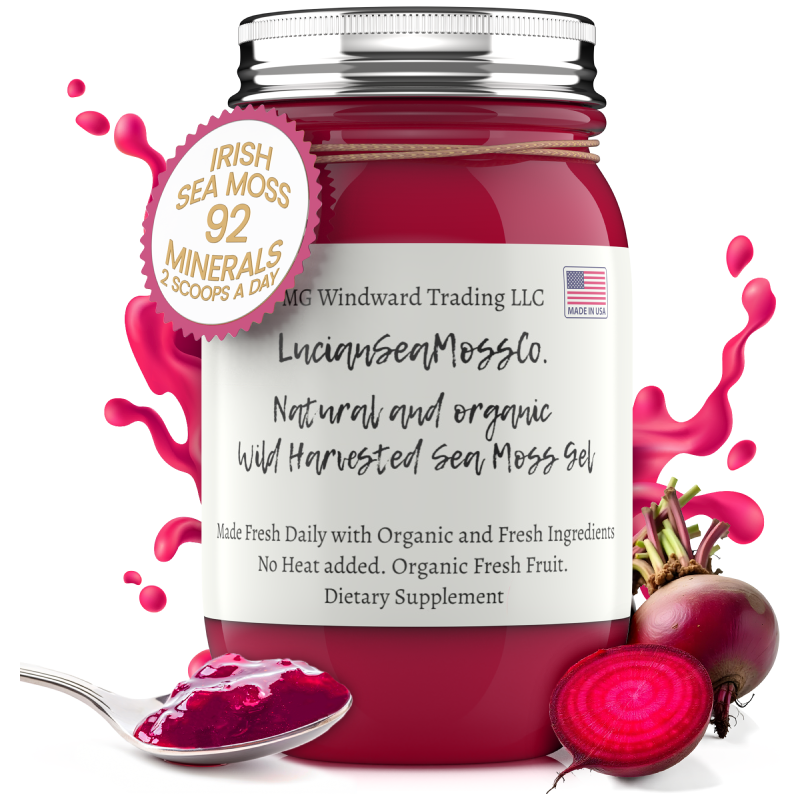 MG Windward Trading LLC Beet Root Infused Organic Sea Moss Gel Herbal Gel