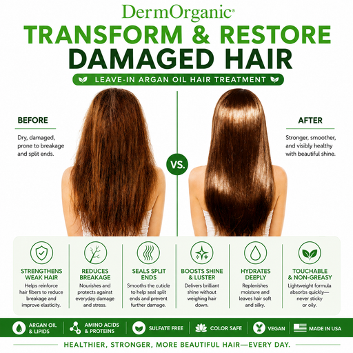 DermOrganic Official Shop Hair Repair Treatment Kit - Salon Size White Smoke