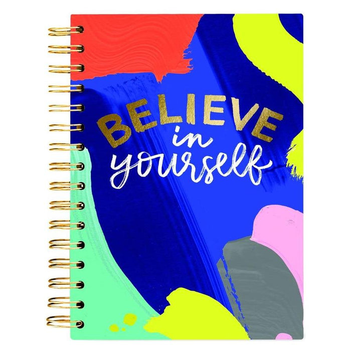 The Bullish Store - Believe In Yourself Spiral Hard Cover Journal In Joyful Abstract