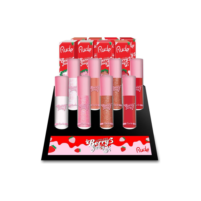 Rude Cosmetics - Rude Cosmetics - Berry Juicy Lip Gloss Display Set, 64 pcs