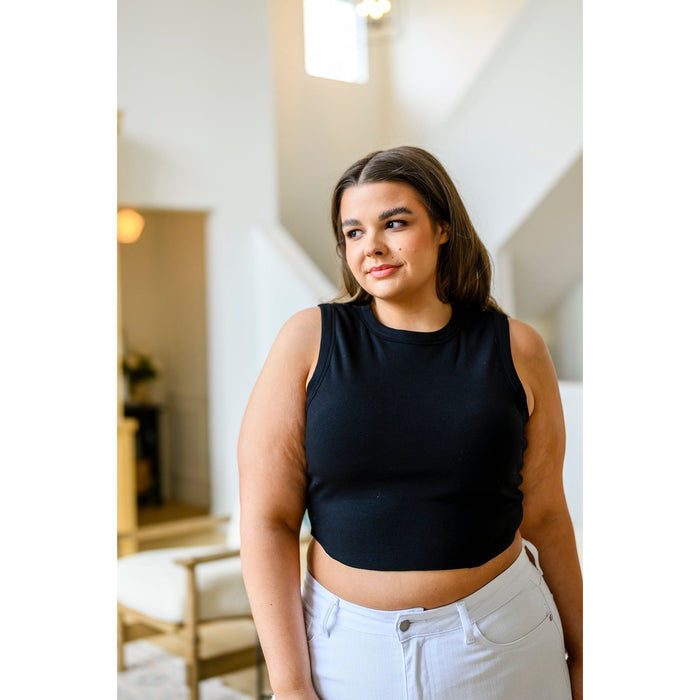 Best Friends Cropped Tank in Black