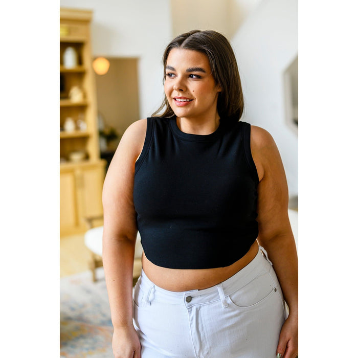 Best Friends Cropped Tank in Black