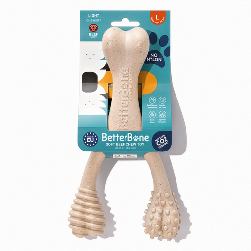 BetterBone All Natural Eco-Friendly Dog Chews & Bones BetterBone Large Chew Toy Dog Toys White Smoke Large / Light / Beef