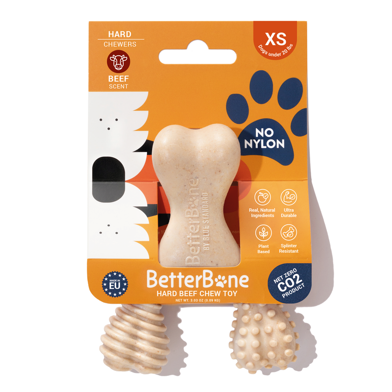 BetterBone All Natural Eco-Friendly Dog Chews & Bones BetterBone Mini Chew Toy Dog Toys White Smoke Mini / Hard / Beef