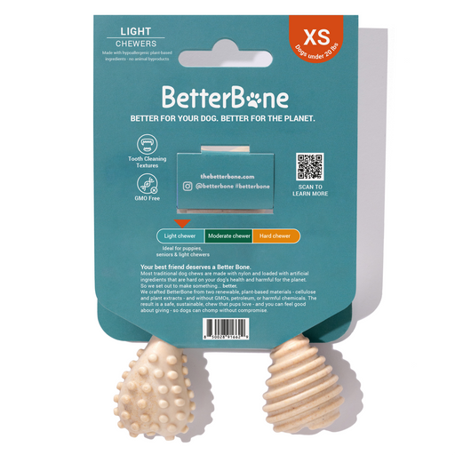 BetterBone All Natural Eco-Friendly Dog Chews & Bones BetterBone Mini Chew Toy Dog Toys White Smoke Mini / Light / Veggie,Mini / Light / Beef,Mini / Moderate / Veggie,Mini / Moderate / Beef,Mini / Hard / Veggie,Mini / Hard / Beef
