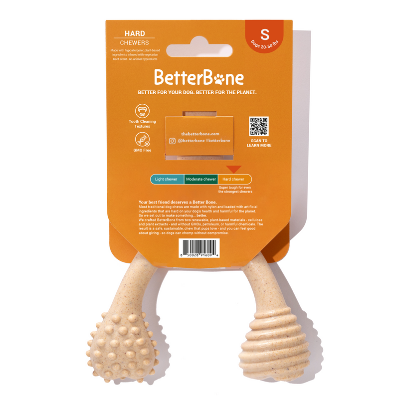 BetterBone All Natural Eco-Friendly Dog Chews & Bones BetterBone Small Chew Toy Dog Toys White Smoke Small / Light / Veggie,Small / Light / Beef,Small / Moderate / Veggie,Small / Moderate / Beef,Small / Moderate / Venison,Small / Hard / Veggie,Small / Hard / Beef,Small / Hard / Venison