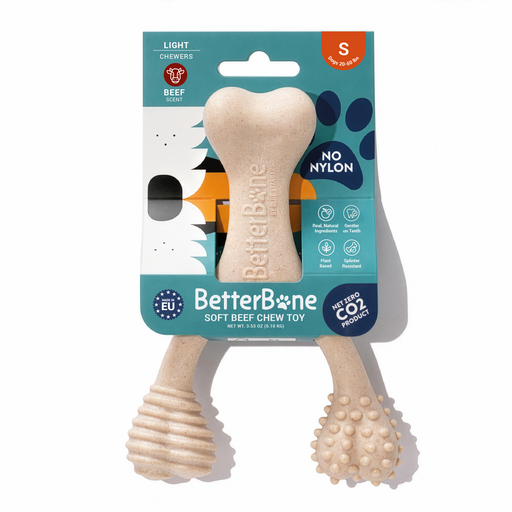 BetterBone All Natural Eco-Friendly Dog Chews & Bones BetterBone Small Chew Toy Dog Toys White Smoke Small / Light / Beef