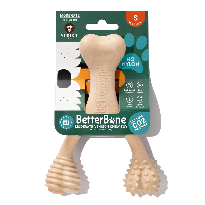 BetterBone All Natural Eco-Friendly Dog Chews & Bones BetterBone Small Chew Toy Dog Toys White Smoke Small / Moderate / Venison