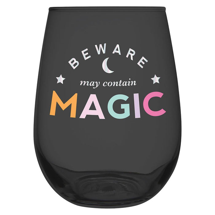 The Bullish Store - Beware Of Magic Stemless Wine Glass In Black | 20 Oz