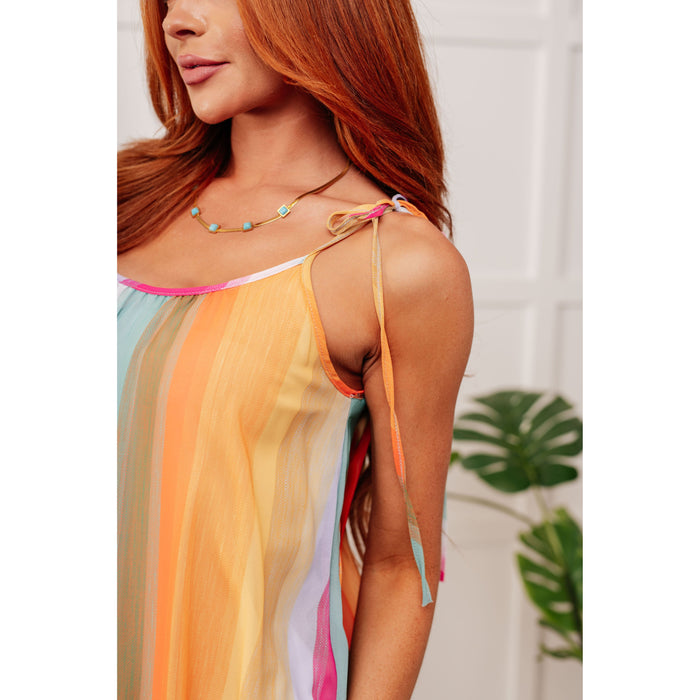 Beyond the Horizon Shoulder Tie Summer Dress