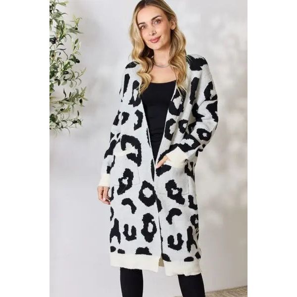 BiBi Leopard Open Front Cardigan