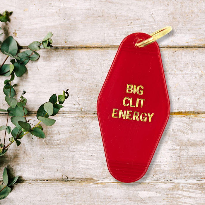 The Bullish Store - Big Clit Energy Motel Style Keychain In Red And Gold