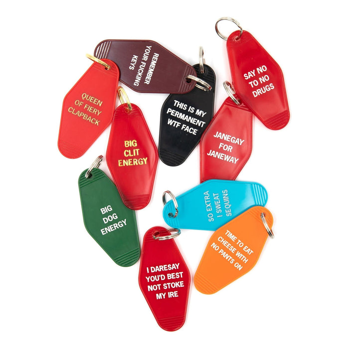 The Bullish Store - Big Clit Energy Motel Style Keychain In Red And Gold