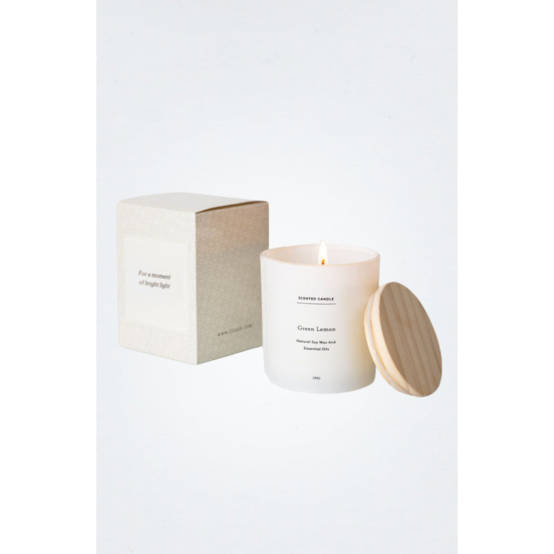 Lizush Green Lemon Scented candle - Big Glass Jar