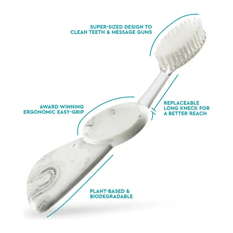 Radius Radius Big Brush Replaceable Soft Head Left Hand Toothbrush (Assorted Colors) Toothbrush
