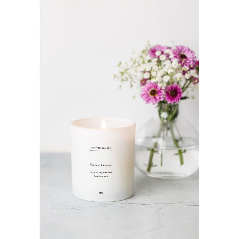Lizush Green Lemon Scented candle - Big Glass Jar