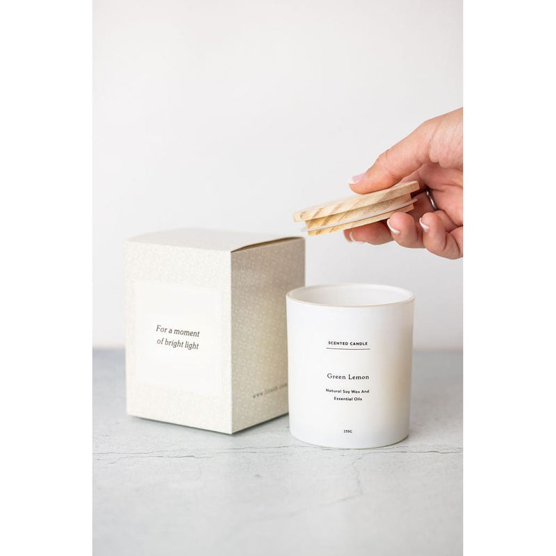 Lizush Green Lemon Scented candle - Big Glass Jar