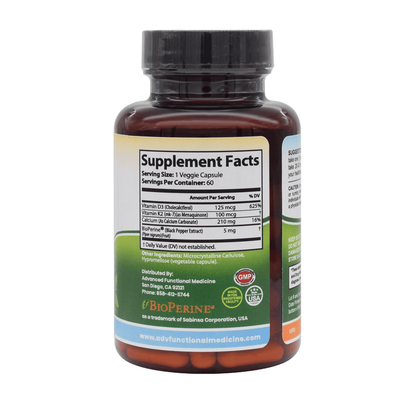 Advanced Functional Medicine Supplements Bio-D3 with K2 (mk-7) and Bioperine (medical grade vitamin D3 )