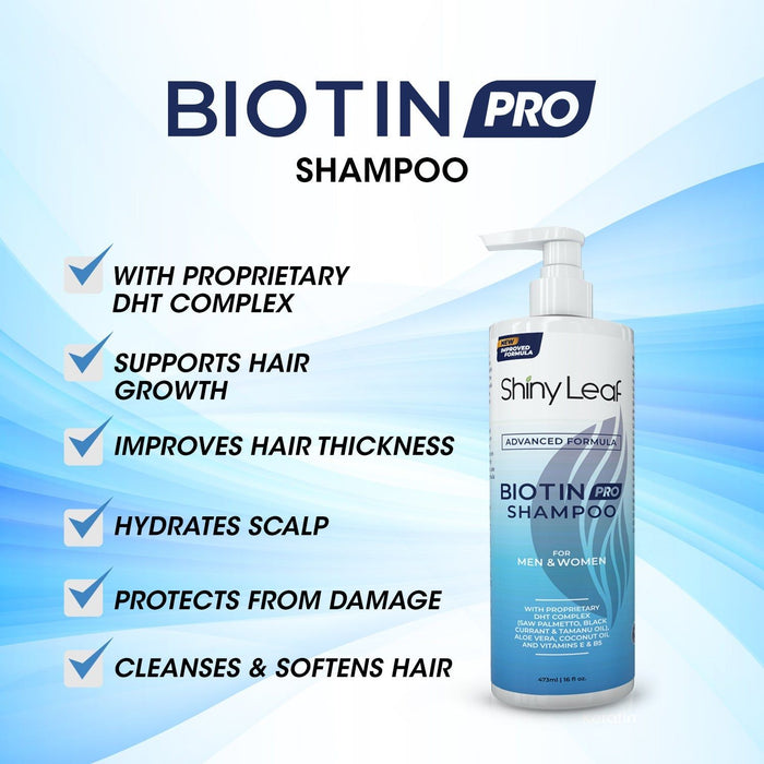 Shiny Leaf - Biotin Pro Shampoo With Saw Palmetto No Parabens/Sulfates 16 Oz By Shiny Leaf