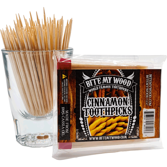 Bitemywood 5 Pack Qty Flavored Birchwood Toothpicks Ultimate Extreme Hot Cinnamon 60 Picks Total Count Super Infused Flavor Toothpick