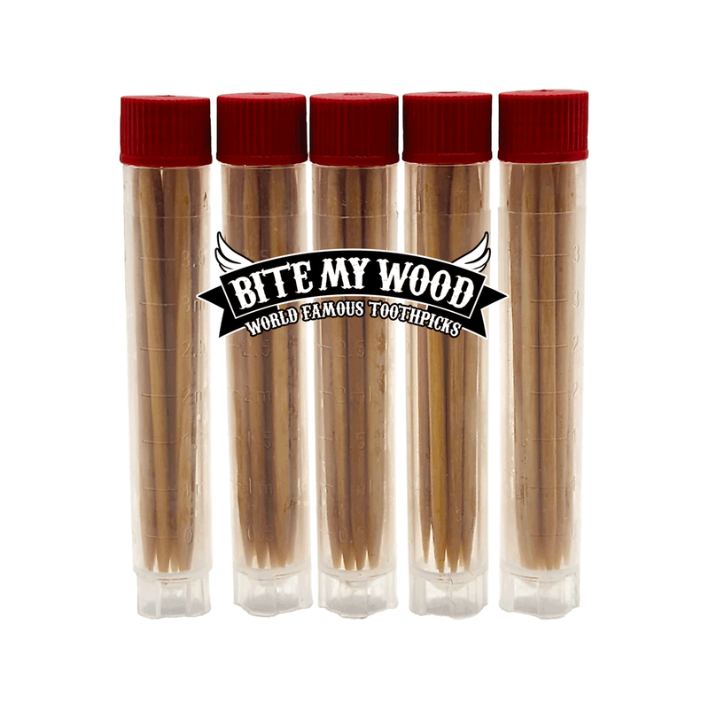 BiteMyWood BiteMyWood 5 Pack qty Flavored Birchwood Toothpicks Ultimate Extreme Hot Cinnamon 60 Picks Total Count Super Infused Flavor Toothpick Beauty & Personal Care - Nasal & Oral Care - Dental Floss & Picks