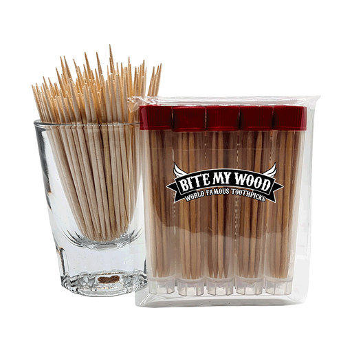 BiteMyWood BiteMyWood 5 Pack qty Flavored Birchwood Toothpicks Ultimate Extreme Hot Cinnamon 60 Picks Total Count Super Infused Flavor Toothpick Beauty & Personal Care - Nasal & Oral Care - Dental Floss & Picks