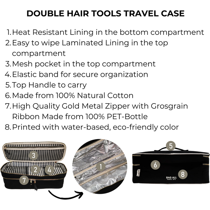 Bag-All - Double Hair Tools Travel Case, Black