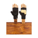 Black Melange Convertible Fingerless 'Glomitt' with Natural Deerskin