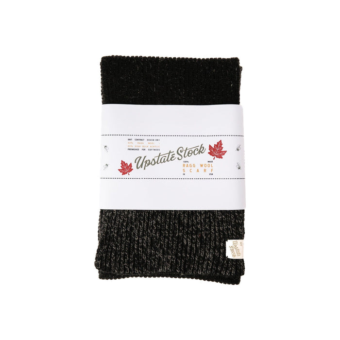 Black Melange Ragg Wool Scarf