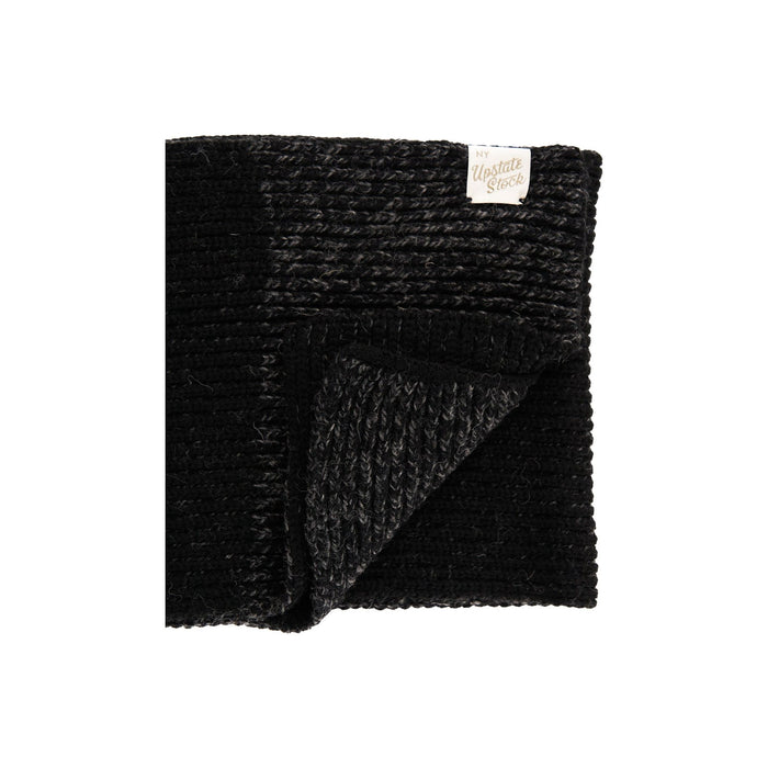 Black Melange Ragg Wool Scarf