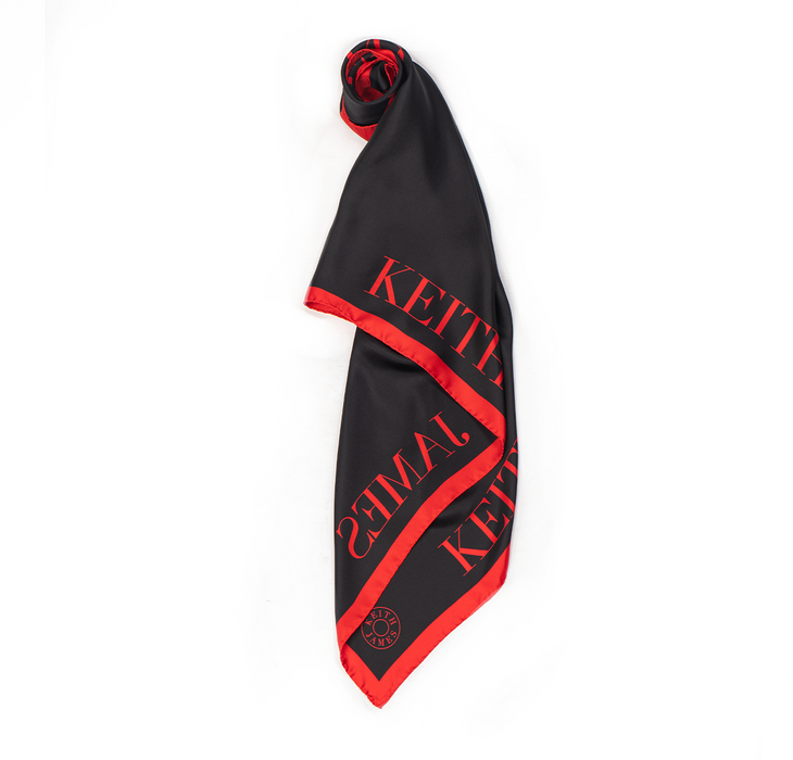 Silk Scarf (Black & Red)