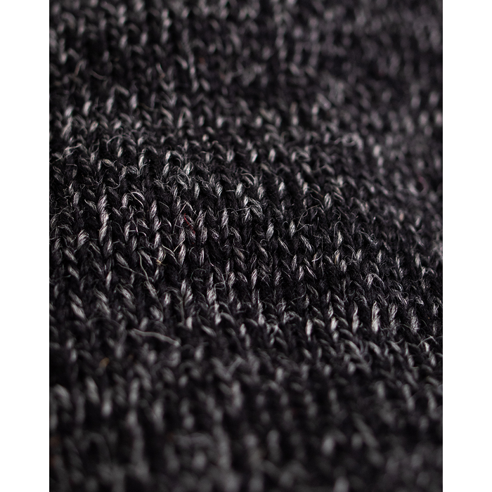 Black Melange Convertible Fingerless 'Glomitt' with Natural Deerskin