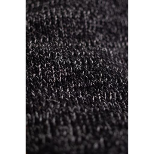 Black Melange Ragg Wool Mitten with Black Deerskin