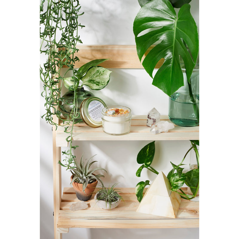 Butter Me Up Organics Blessings Candle / Intention Candle / Good Luck / Soy Handpoured Candle/ Candle with Crystals / Botanical Candle / Essential Oil Candle Metaphysical