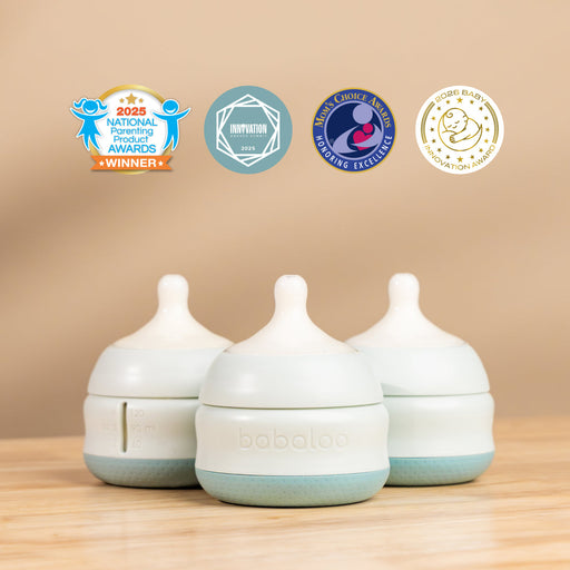 Babaloo babaloo bottle set of 3 Tan Bleu / 5 oz,Bleu / 8 oz,Creme / 5 oz,Creme / 8 oz