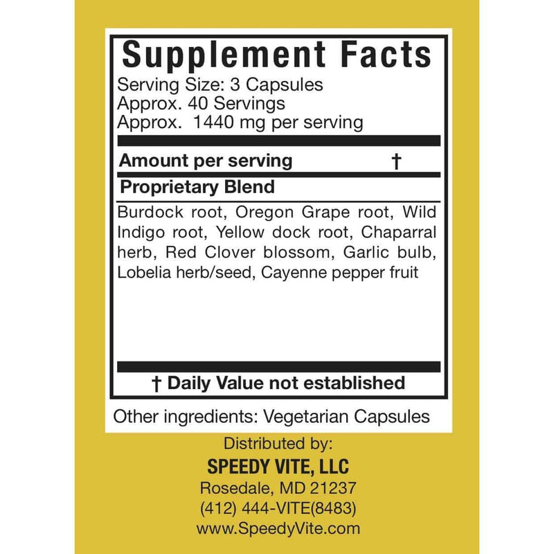 SpeedyVite® Natural Blood Cleanser – 120 Veg Capsules | Herbal Detox Support | SpeedyVite® - FREE EXPEDITED Veg Capsules